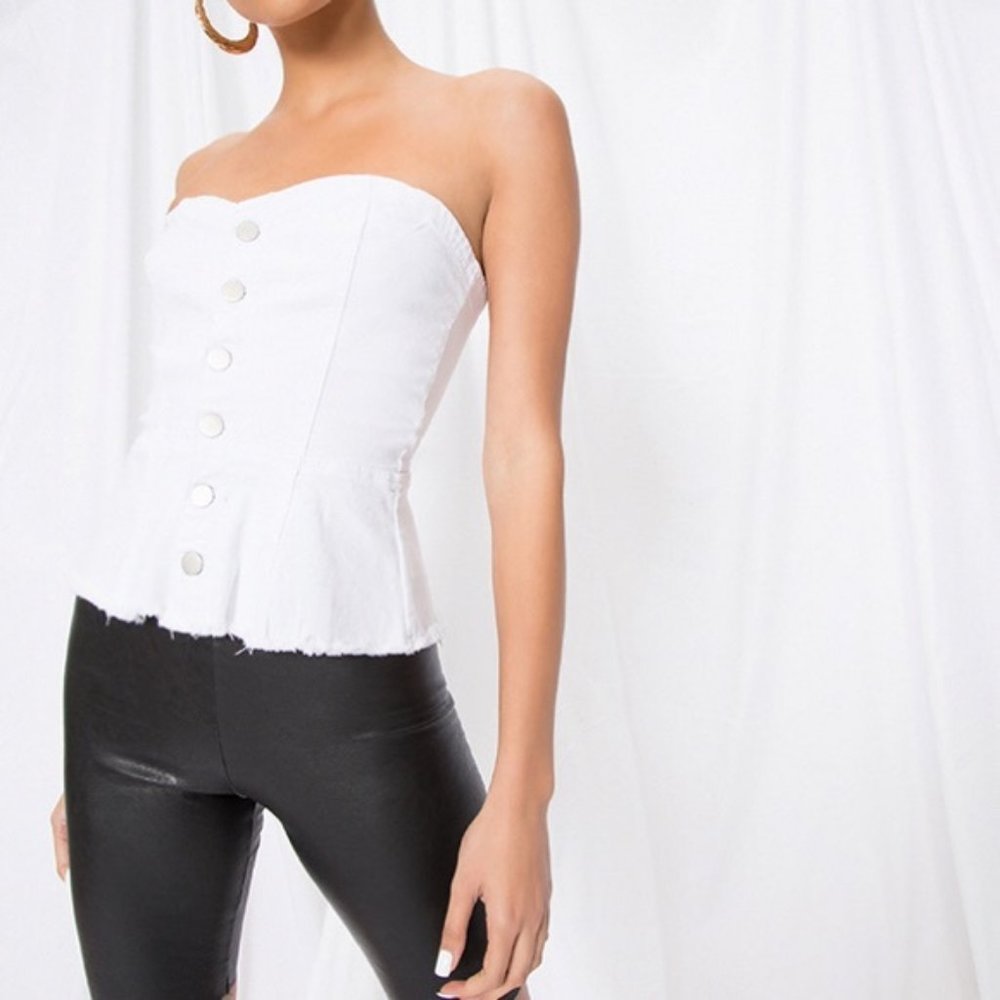 Superdown Victoriana Denim Bustier